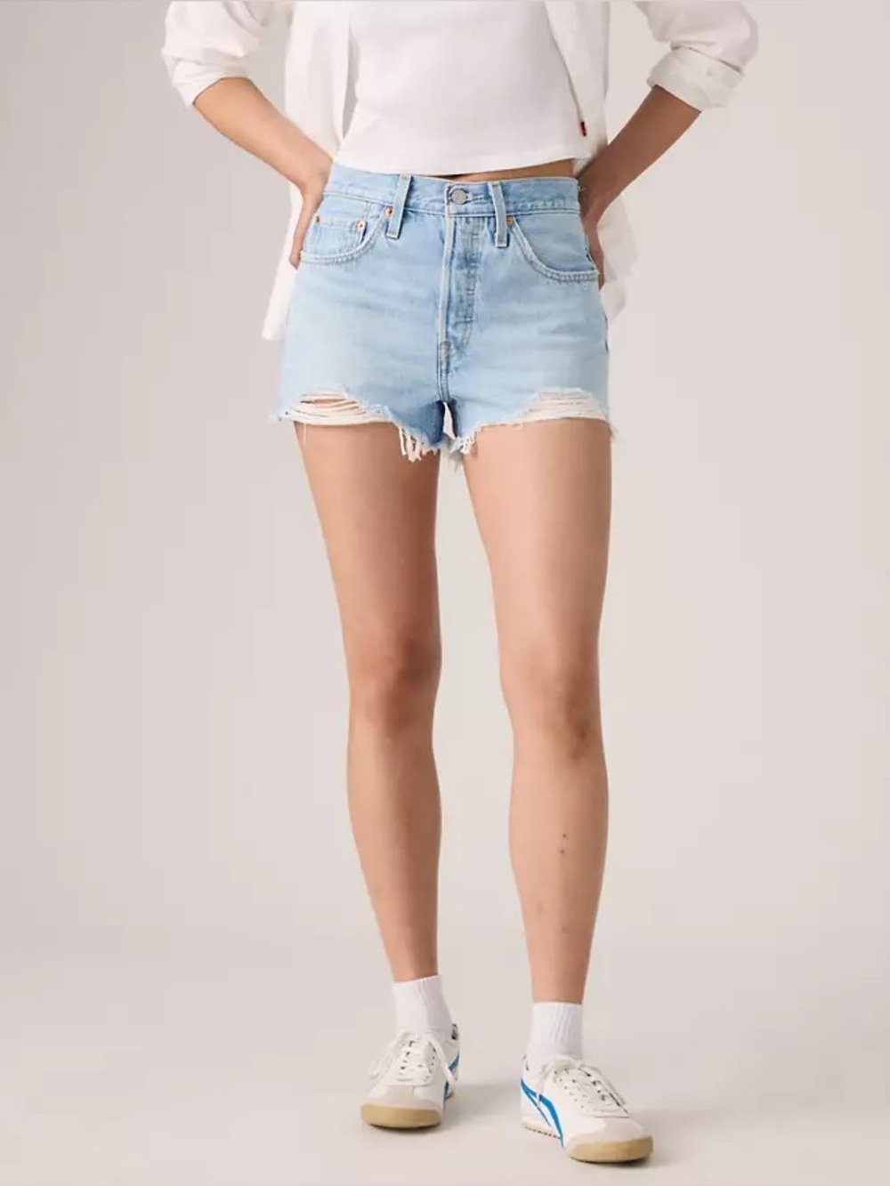 Levi’s 501 Original Fit High Rise Denim Shorts Luxor Heat Size 24 Beach Girl